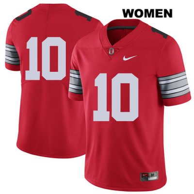 Women's NCAA Ohio State Buckeyes Daniel Vanatsky #10 College Stitched 2018 Spring Game No Name Authentic Nike Red Football Jersey PZ20B66CR